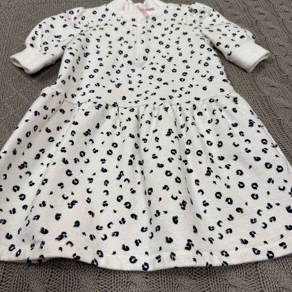 Janie & Jack Animal Print Black & White Short Sleeved Sweatshirt Dress ~ 18/24M - Picture 5 of 11
